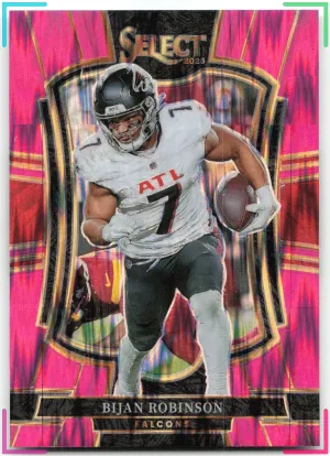Bijan Robinson 2025 Panini Select Pink Prizm Shock Falcons