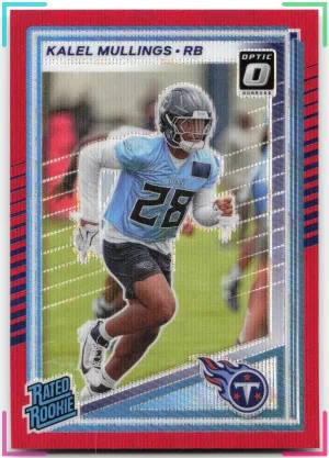 Kalel Mullings Rookie 2025 Donruss Optic Rated Rookies Preview Red Wave Titans