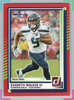 Kenneth Walker III 2025 Donruss Press Proofs Red Seahawks
