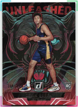 Derik Queen RC 2025-26 Donruss Unleashed Red Cubic #/199 Pelicans
