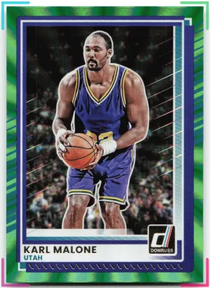 Karl Malone 2025-26 Donruss Holo Green Laser Jazz