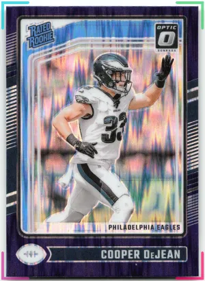 Cooper DeJean RC 2024 Donruss Optic Purple Shock Eagles
