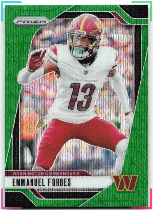 Emmanuel Forbes 2024 Panini Prizm Green Wave Commanders