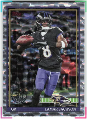 Lamar Jackson 2026 Topps Flagship 1991 35th Anniversary Crackle Ravens