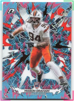 Mason Graham RC 2025 Topps Resurgence Sky Blue & Pink Shock Refractor Browns