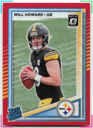 Will Howard Rookie 2025 Donruss Optic Rated Rookies Preview Red Wave Steelers