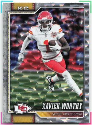 Xavier Worthy 2026 Topps Flagship Silver Crackle Foil Chiefs