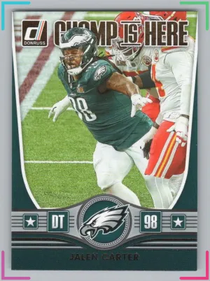 Jalen Carter 2025 Donruss Champ is Here Eagles