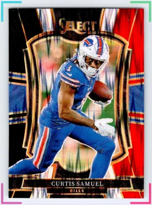 Curtis Samuel RC 2025 Panini Select Black and Red Prizm Shock Bills