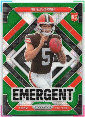 Dillon Gabriel 2025 Panini Prizm Emergent Green Wave Browns
