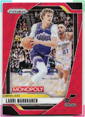 Lauri Markkanen 2024-25 Panini Prizm Monopoly Red Prizm Jazz