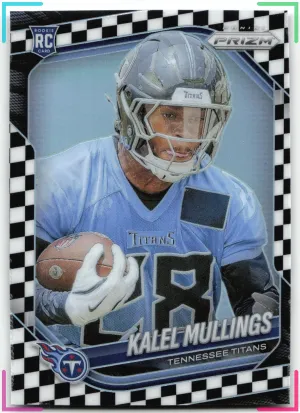 Kalel Mullings 2025 Panini Prizm Black and White Checker Titans