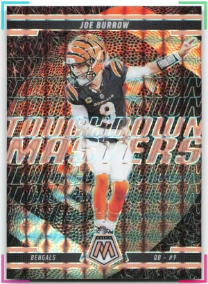Joe Burrow 2025 Panini Mosaic Touchdown Masters Mosaic Orange Fluorescent