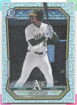 Leo De Vries 2026 Bowman Chrome Prospects Mojo Refractor Athletics