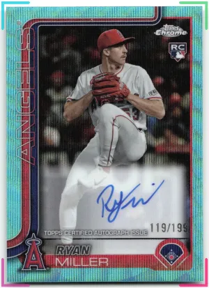 Ryan Miller 2025 Topps Chrome Rookie Autographs Aqua Wave Refractors #/199
