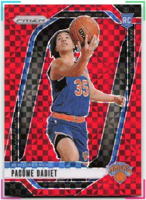 Pacome Dadiet 2024-25 Panini Prizm Prizm Red Power #/75 Knicks