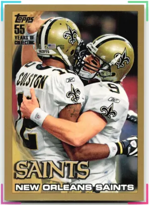 New Orleans Saints Drew Brees 2010 Topps Gold #/2010 Saints