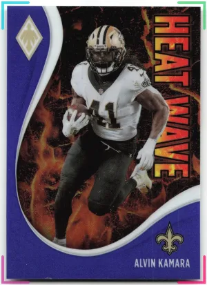 Alvin Kamara 2021 Panini Phoenix Heat Wave Purple #/125 Saints