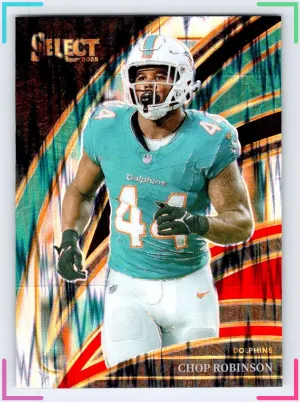 Chop Robinson 2025 Panini Select Black and Red Prizm Shock Dolphins