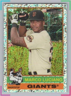 Marco Luciano 2025 Topps Heritage Chrome Silver Sparkle Refractor