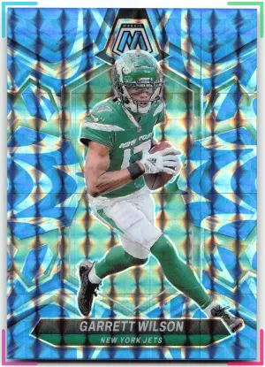 Garrett Wilson 2024 Panini Mosaic Mosaic Reactive Blue Jets