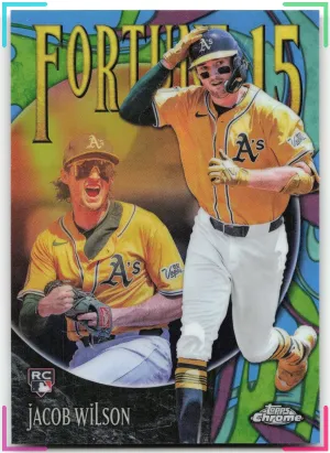 Jacob Wilson 2025 Topps Chrome Update Fortune 15 Athletics