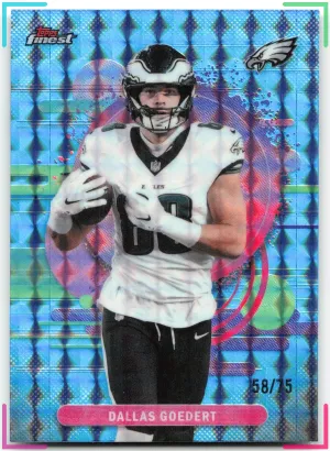 Dallas Goedert 2025 Finest Blue Geometric Refractor #/75 Eagles