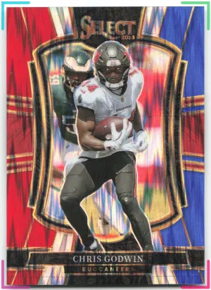 Chris Godwin 2025 Panini Select Red and Blue Prizm Shock Buccaneers