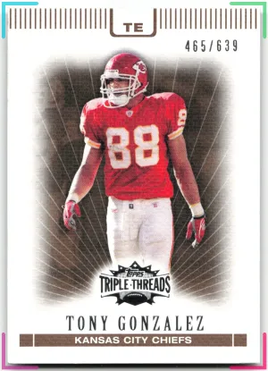Tony Gonzalez 2007 Topps Triple Threads Sepia #/639 Chiefs