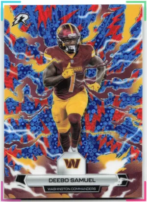 Deebo Samuel 2025 Topps Resurgence Blue & Orange Spark Refractor Commanders
