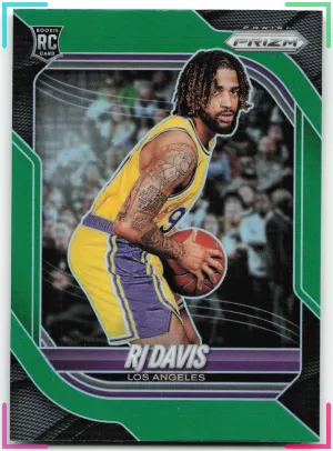 RJ Davis RC 2025-26 Panini Prizm Green Prizm Lakers