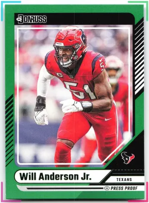 Will Anderson Jr. 2024 Donruss Press Proof Green Texans