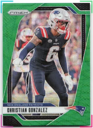 Christian Gonzalez 2024 Panini Prizm Green Wave Patriots