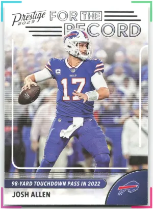 Josh Allen 2023 Panini Prestige For the Record Bills