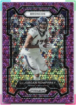 Lil'Jordan Humphrey 2023 Panini Prizm No Huddle Purple #/35 Broncos