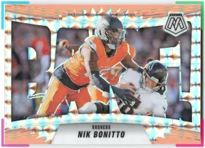 Nik Bonitto 2025 Panini Mosaic Bang! Mosaic Orange Fluorescent Broncos