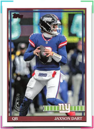 Jaxson Dart 2026 Topps Flagship 1991 Topps Football 35th Anniversary Giants