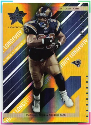 Marshall Faulk 2004 Leaf Rookies & Stars Longevity Gold #/150 Rams