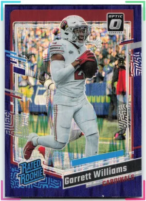Garrett Williams RC 2023 Donruss Optic Purple Shock Cardinals