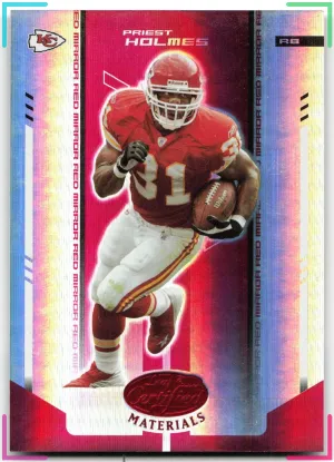 Priest Holmes 2004 Leaf Certified Materials Mirror Red #/100 Chiefs