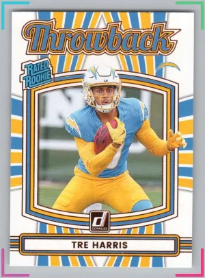 Tre Harris 2025 Donruss Rated Rookies Throwback Chargers