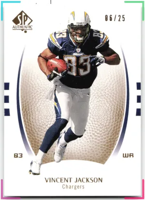 Vincent Jackson 2007 SP Authentic Gold #/25 Chargers