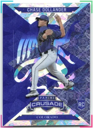 Chase Dollander 2025 Panini Crusade Crusade Blue Cracked Ice Rockies