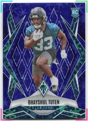 Bhayshul Tuten RC 2025 Panini Phoenix Blue Winter Prizm #/199 Jaguars