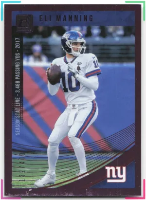 Eli Manning 2018 Donruss Season Stat Line #/400 Giants Bottom Wear