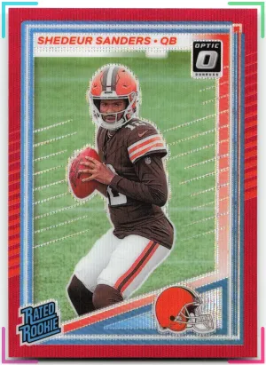 Shedeur Sanders RC 2025 Donruss Optic Rated Rookies Preview Red Wave Browns