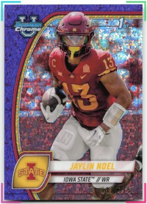 Jaylin Noel 2024 Bowman University Chrome Purple Mini-Diamond Refractor #/375