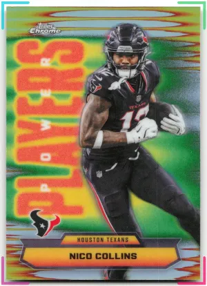 Nico Collins 2025 Topps Chrome Power Players Refractor Texans