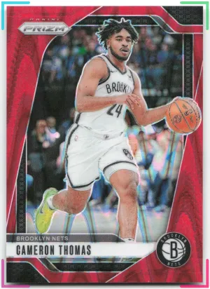 Cameron Thomas 2024-25 Panini Prizm Prizm Red Seismic #/299 Nets
