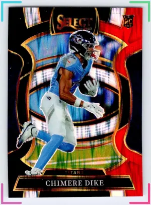 Chimere Dike Rookie 2025 Panini Select Black and Red Prizm Shock Titans